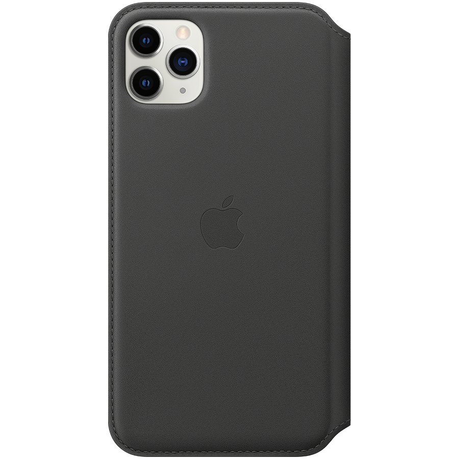 Apple iPhone 11 Pro Max odinis atverčiamas dėklas - Juodas