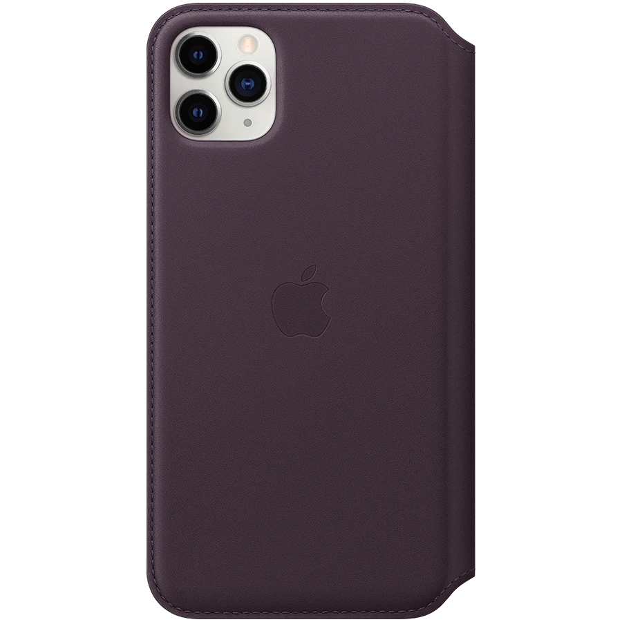 Apple iPhone 11 Pro Max odinis atverčiamas dėklas - Baklažano spalvos