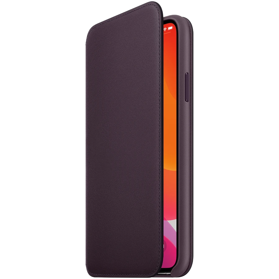 Apple iPhone 11 Pro Max odinis atverčiamas dėklas - Baklažano spalvos