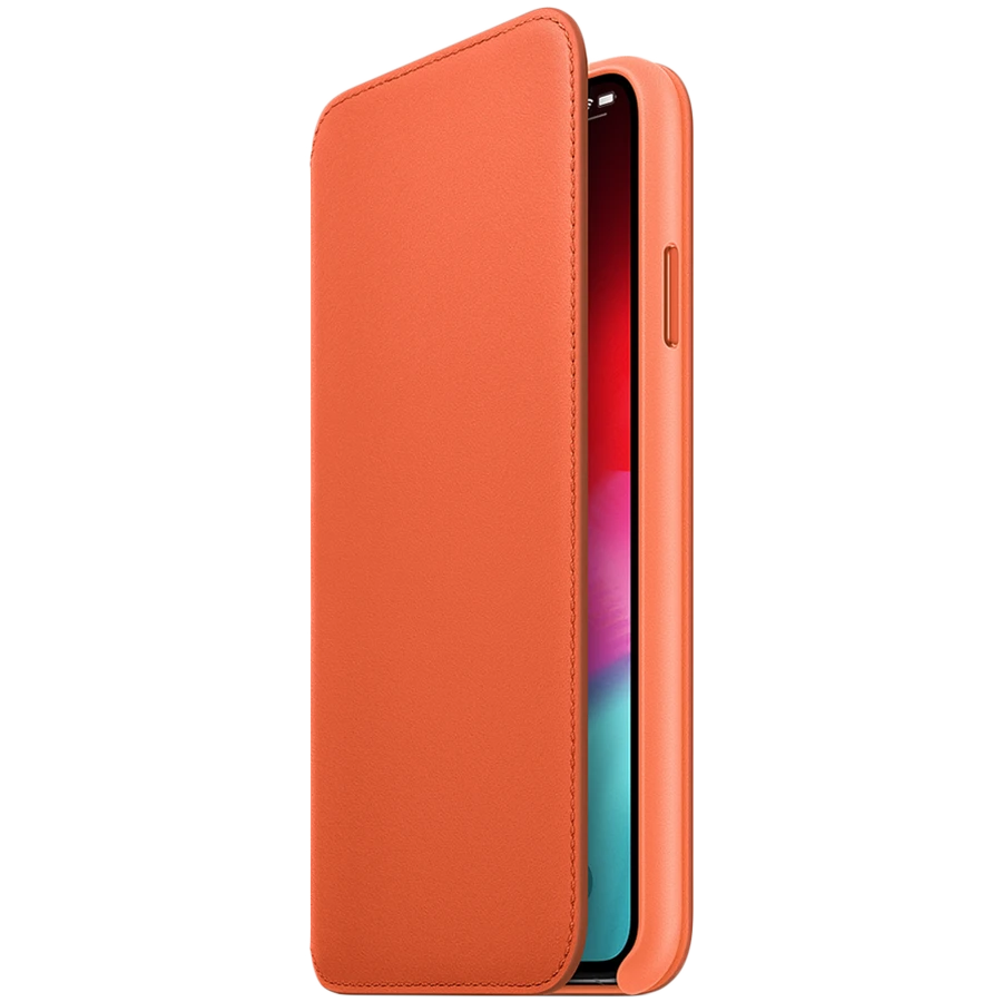 Apple iPhone XS Max odinis atverčiamas dėklas - Oranžinis