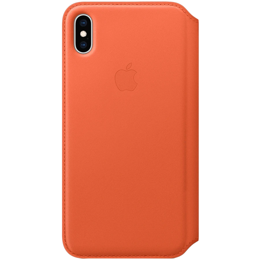 Apple iPhone XS Max odinis atverčiamas dėklas - Oranžinis