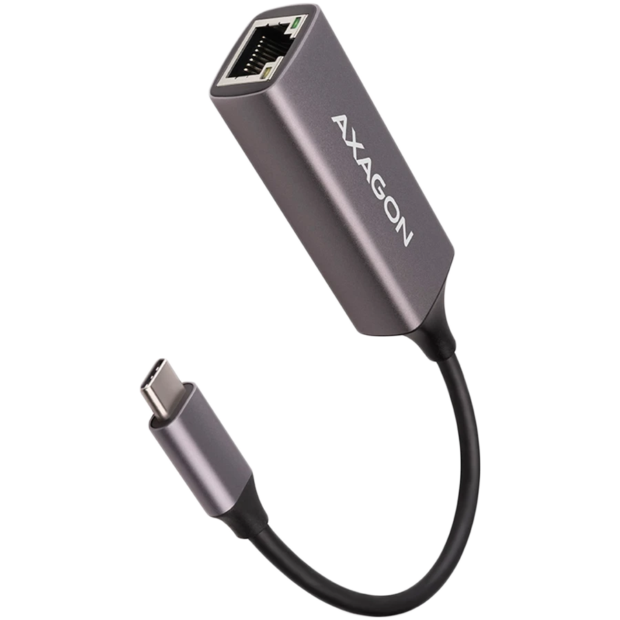 AXAGON ADE-TRC Type-C USB3.2 Gen 1 - Gigabit Ethernet 10/100/1000 Adapteriai, metalas, titan pilkas