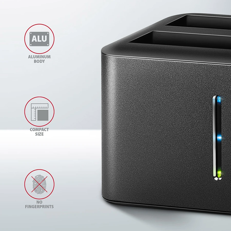 AXAGON ADSA-D25 USB 3.2 Gen 1 - 2x SATA 6G 2.5'' SSD/HDD CLONE DUAL MINI dock