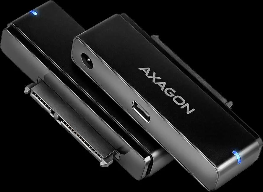 AXAGON ADSA-FPX USB-C 10Gbps - SATA 6G 2.5''/3.5'' SSD/HDD FAST PORT X adapteris su kintamosios srovės adapteriu, USB-C - USB-A adapteris