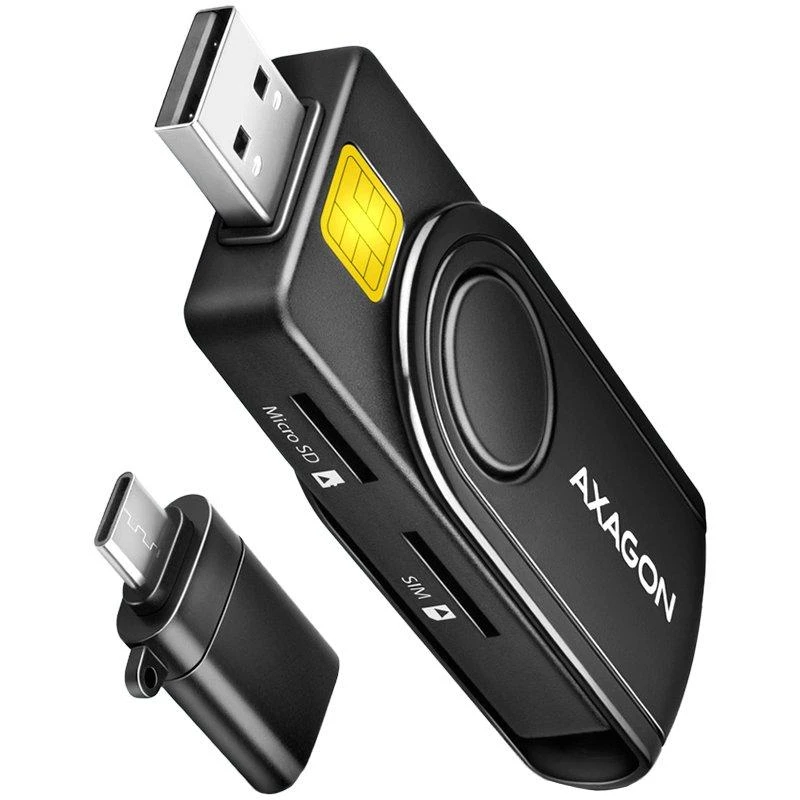 Axagon kortelių skaitytuvas su USB-A ir USB-C jungtimis