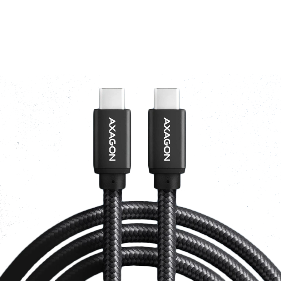 Axagon duomenų ir įkrovimo USB 3.2 Gen1 kabelis, kurio ilgis 3 m. PD 60W, 3A. Juodas pynė.