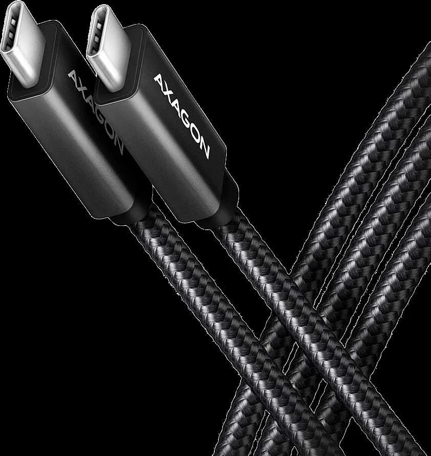Axagon Data and charging USB 480Mbps kabelio ilgis 2 m. PD 240W, 5A. Juodas braided.