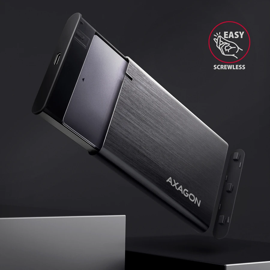 AXAGON EE25-A6C USB-C 3.2 Gen 1 - SATA 6G 2.5'' External SCREWLESS ALU RAW box Juodas