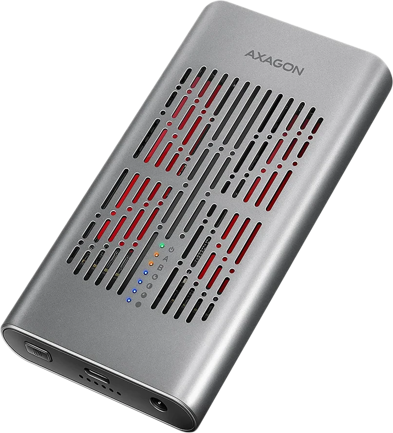 „AXAGON USB-C 20Gbps“ dvigubas M.2 NVMe SSD „CLONE MASTER“ korpusas | EEM2-20GD