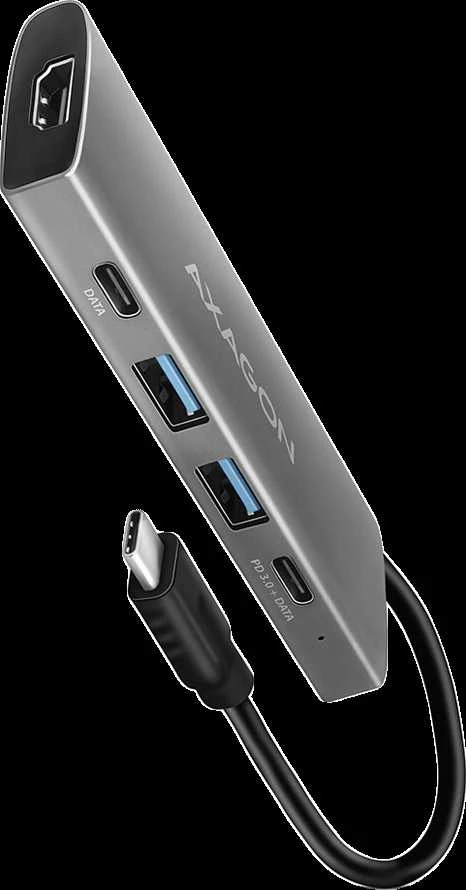 AXAGON HMC-5H USB-C 3.2 Gen 1 šakotuvas, 3x USB-A, 4K HDMI, PD 100W, 100 cm USB-C laidas