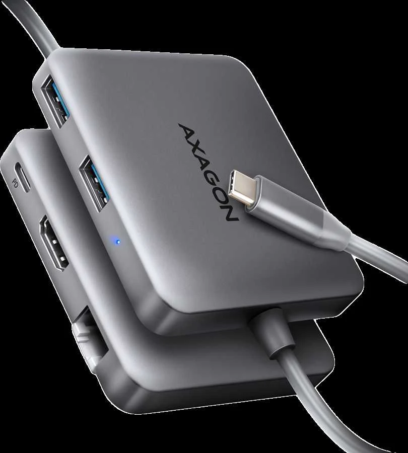 AXAGON HMC-5HL USB-C adapteris su jungtimis