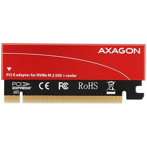 AXAGON PCEM2-S PCI-E 3.0 16x - M.2 SSD NVMe, iki 80mm SSD, žemo profilio, aušintuvas