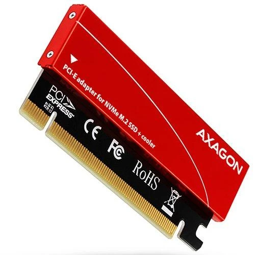 AXAGON PCEM2-S PCI-E 3.0 16x - M.2 SSD NVMe, iki 80mm SSD, žemo profilio, aušintuvas