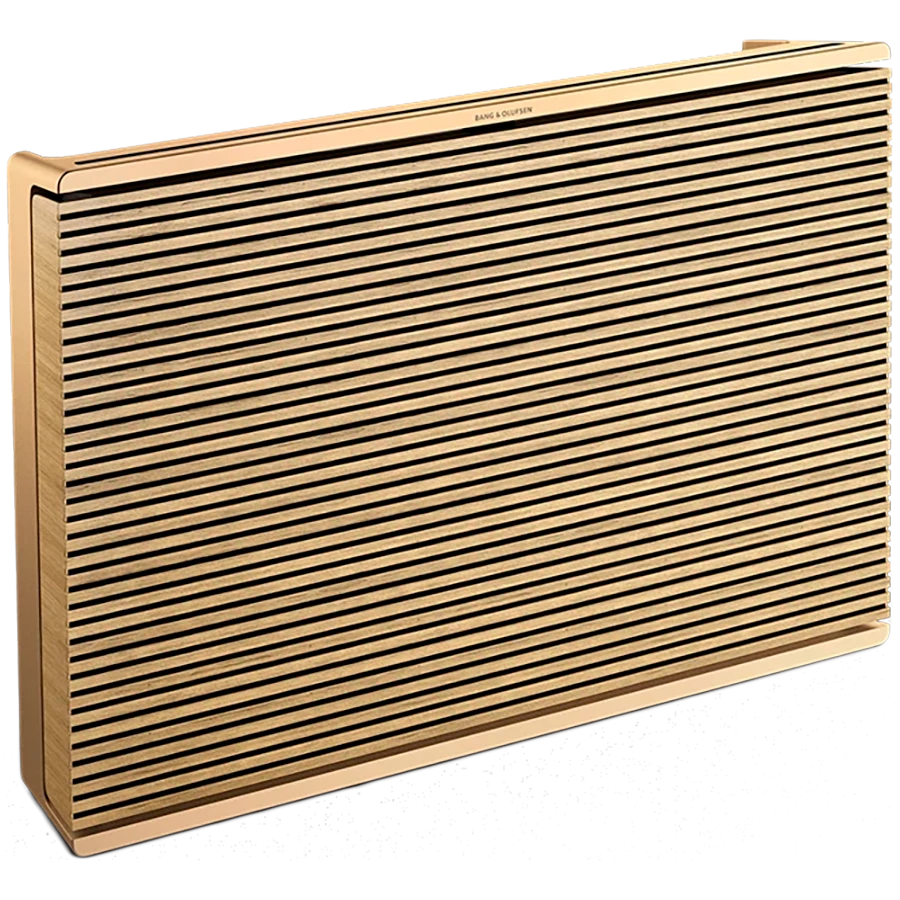 Bang & Olufsen Beosound Level Nešiojama Namų Kolonėlė, (Gold Tone Alu/Light Oak), su WiFi ir Google balso asistentu
