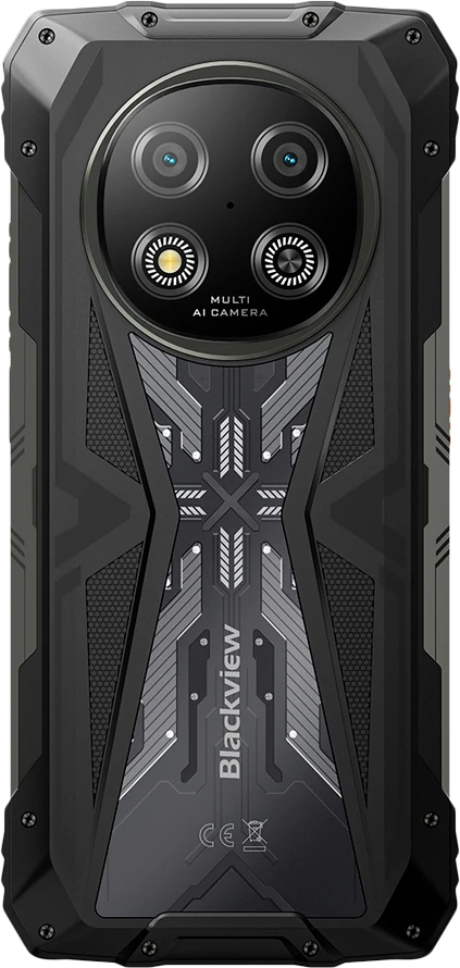 Blackview ROCK 2 5G 6.67-inch HD+ 1640x720 120Hz 8+256GB Unosoc T8100 Octa-Core 2.2GHz 13MP Front 16MP Rear NFC FG MIL-STD-810H 15000mAh Fingerprint Android 16,Juodas