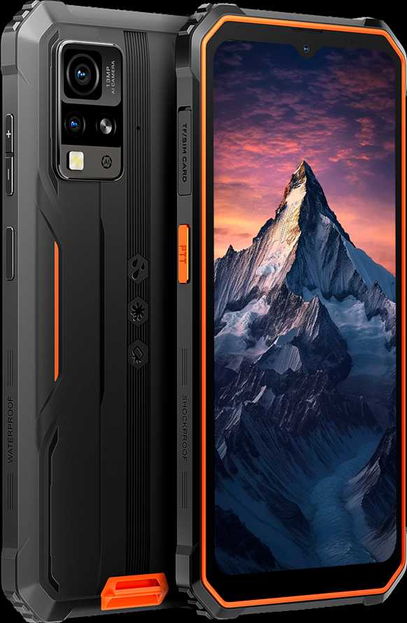 Blackview Rugged BV4800Pro LTE 6.56" HD+IPS 720x1612 60Hz GORILLA GLASS 5 T606 Aštuonių branduolių 1.6GHz 4GB/128GB KAMERA Priekinė 8MP Galinė 16MP+2MP 5180mAh Android 15 5180mAh Be įkroviklio Oranžinis
