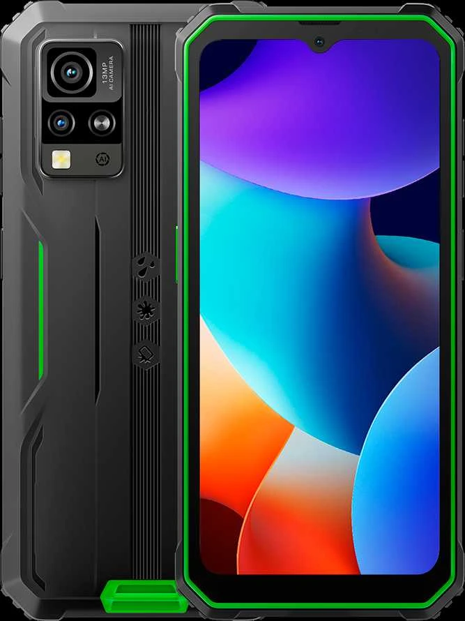 Blackview Rugged BV4800Pro LTE 6.56" HD+IPS 720x1612 60Hz GORILLA GLASS 5 T606 Aštuonių branduolių 1.6GHz 4GB/128GB KAMERA Priekinė 8MP Galinė 16MP+2MP 5180mAh Android 15 5180mAh Be įkroviklio Žalias