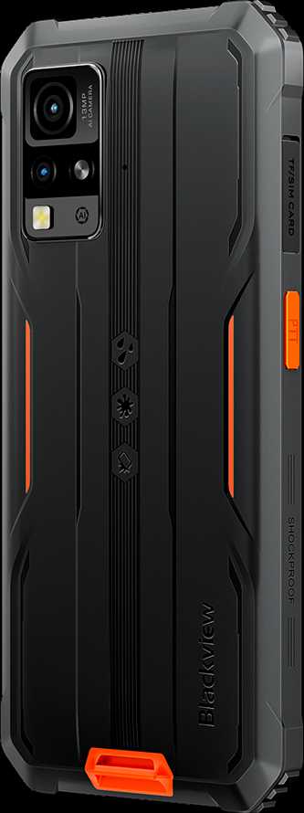 Blackview Rugged BV4800Pro LTE 6.56" HD+IPS 720x1612 60Hz GORILLA GLASS 5 T606 Aštuonių branduolių 1.6GHz 4GB/128GB KAMERA Priekinė 8MP Galinė 16MP+2MP 5180mAh Android 15 5180mAh Be įkroviklio Oranžinis