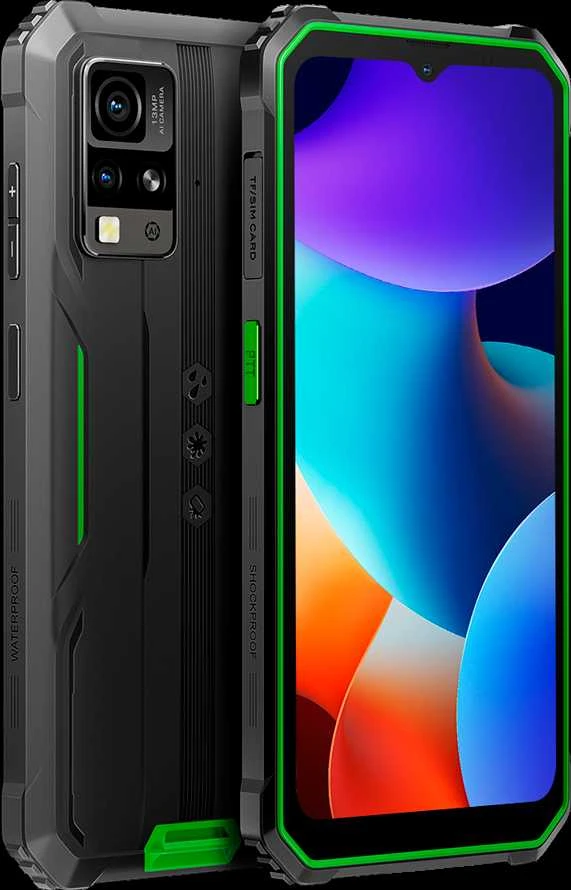 Blackview Rugged BV4800Pro LTE 6.56" HD+IPS 720x1612 60Hz GORILLA GLASS 5 T606 Aštuonių branduolių 1.6GHz 4GB/128GB KAMERA Priekinė 8MP Galinė 16MP+2MP 5180mAh Android 15 5180mAh Be įkroviklio Žalias