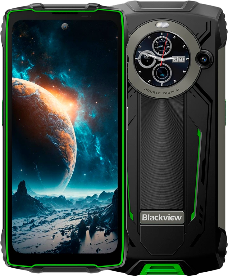 Blackview Rugged BV8200 LTE 6,5 colio FHD+IPS 1080x2400 120Hz Corning 3th + 1,3 colio 360x360 12+256GB MT8781 Aštuonių branduolių 2,2 GHz 8800 mAh Be įkroviklio CAM Priekinė 32 MP Galinė 50+13 MP IP68/IP69K/MIL-STD-810H NFC Pirštų atspaudų skaitytuvas Žalias