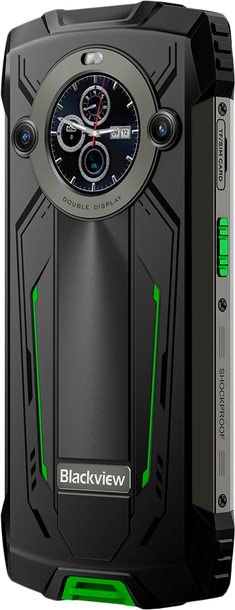 Blackview Rugged BV8200 LTE 6,5 colio FHD+IPS 1080x2400 120Hz Corning 3th + 1,3 colio 360x360 12+256GB MT8781 Aštuonių branduolių 2,2 GHz 8800 mAh Be įkroviklio CAM Priekinė 32 MP Galinė 50+13 MP IP68/IP69K/MIL-STD-810H NFC Pirštų atspaudų skaitytuvas Žalias