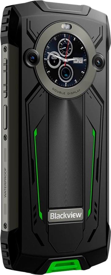 Blackview Rugged BV8200 LTE 6,5 colio FHD+IPS 1080x2400 120Hz Corning 3th + 1,3 colio 360x360 12+256GB MT8781 Aštuonių branduolių 2,2 GHz 8800 mAh Be įkroviklio CAM Priekinė 32 MP Galinė 50+13 MP IP68/IP69K/MIL-STD-810H NFC Pirštų atspaudų skaitytuvas Žalias