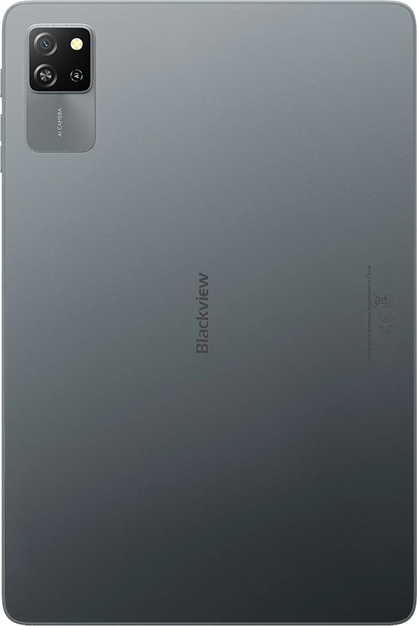 Planšetė Blackview TAB60 WiFi6 10.1 colio HD+IPS 800x1280 60Hz 4GB/128GB A523 aštuonių branduolių 1.8GHz kamera Priekinė 5MP Galinė 8MP 5100mAh Be įkroviklio Android 15 Volcano Pilkas