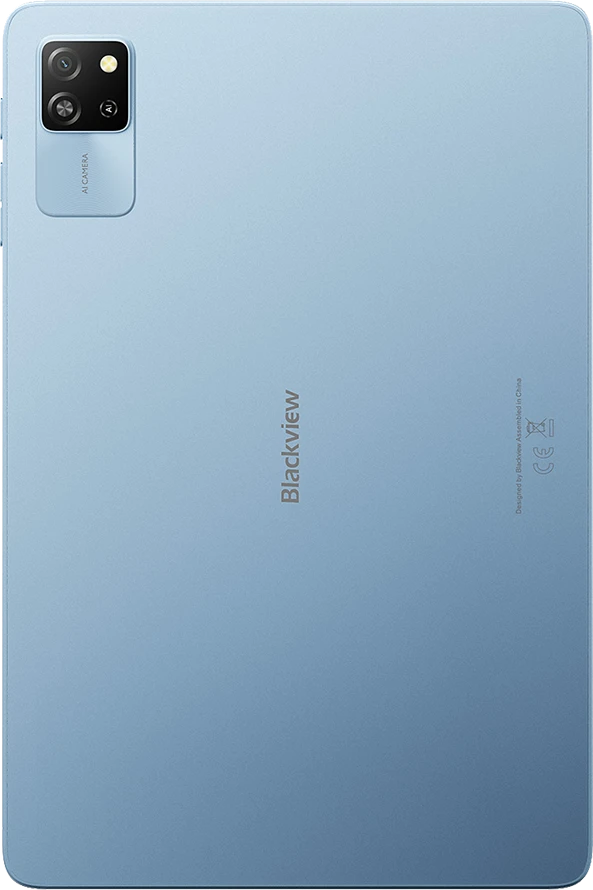 Planšetė Blackview TAB60 WiFi6 10.1 colio HD+IPS 800x1280 60Hz 4GB/128GB A523 aštuonių branduolių 1.8GHz kamera Priekinė 5MP Galinė 8MP 5100mAh Be įkroviklio Android 15 Sunny Sky Mėlyna