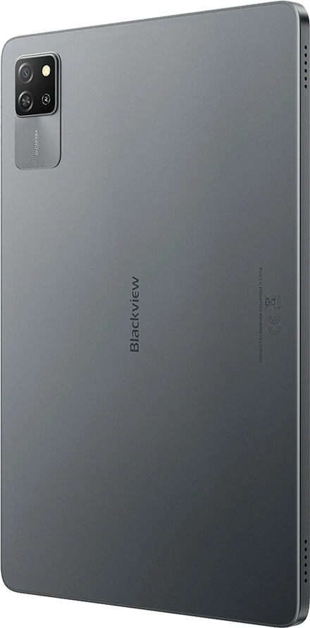 Planšetė Blackview TAB60 WiFi6 10.1 colio HD+IPS 800x1280 60Hz 4GB/128GB A523 aštuonių branduolių 1.8GHz kamera Priekinė 5MP Galinė 8MP 5100mAh Be įkroviklio Android 15 Volcano Pilkas