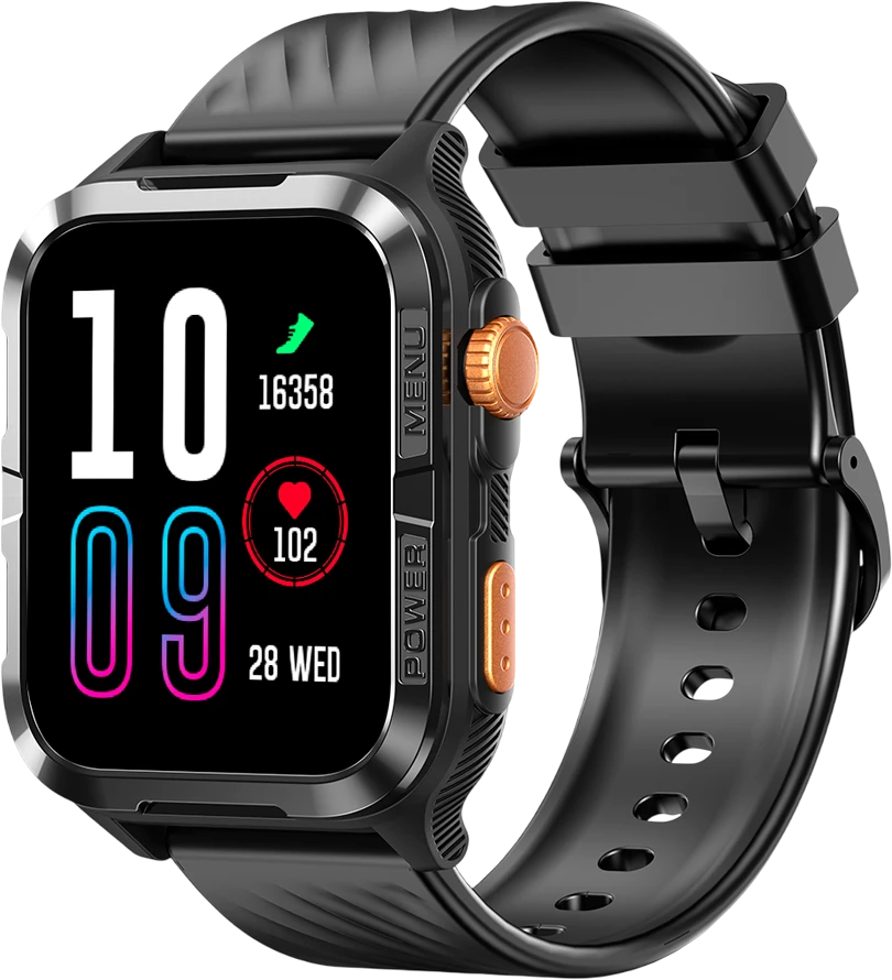 Išmanusis laikrodis Blackview W10PRO 1.83 inch G+F 320x280 RAM 480KB+ROM 640KB 600mA Call funcation GPS Flashlight BT5.3 Juodas