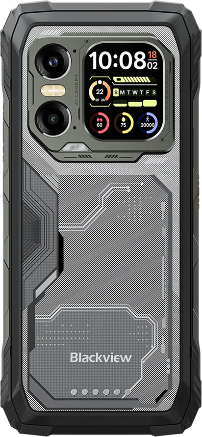 „Blackview XPLORE 1 5G“ tvirtas telefonas, 6,78 colio FHD 2460x1080 120Hz+2,01 colio 296x240 12+256GB MTK Dimensity 7050 aštuonių branduolių 2,4 GHz kamera 50+64MP+20MP naktinio matymo sistema 20000mAh NFC Gorilla Glass 5 Android 15 MIL-STD Juodas