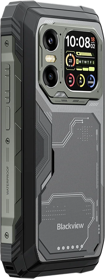 „Blackview XPLORE 1 5G“ tvirtas telefonas, 6,78 colio FHD 2460x1080 120Hz+2,01 colio 296x240 12+256GB MTK Dimensity 7050 aštuonių branduolių 2,4 GHz kamera 50+64MP+20MP naktinio matymo sistema 20000mAh NFC Gorilla Glass 5 Android 15 MIL-STD Juodas