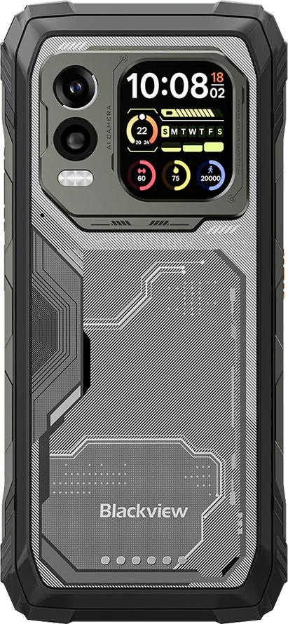 Blackview XPLORE 1 PRO Rugged Phone 5G 6.78 inch FHD 2.4k 2460x1080 120Hz + 2.01 inch 296x240 12/256Gb MT 7050 Octa-Core 2.4GHz 50MP Front 64+20MP Rear Cam Termal Imaging+Night Vision NFC 20000mAh MIL-STD-810H Android 15 Juodas