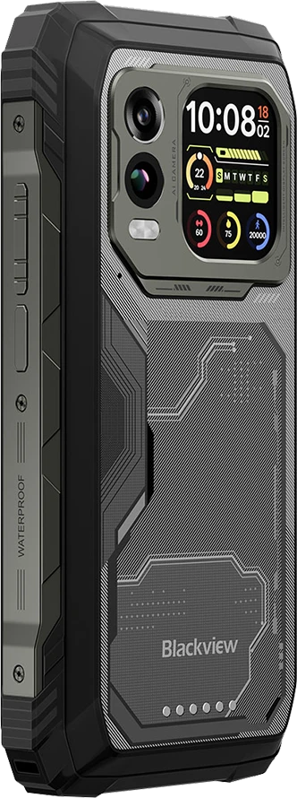 Blackview XPLORE 1 PRO Rugged Phone 5G 6.78 inch FHD 2.4k 2460x1080 120Hz + 2.01 inch 296x240 12/256Gb MT 7050 Octa-Core 2.4GHz 50MP Front 64+20MP Rear Cam Termal Imaging+Night Vision NFC 20000mAh MIL-STD-810H Android 15 Juodas