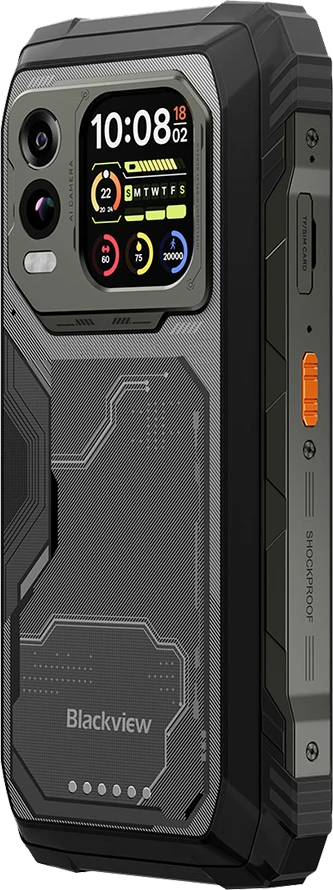 Blackview XPLORE 1 PRO Rugged Phone 5G 6.78 inch FHD 2.4k 2460x1080 120Hz + 2.01 inch 296x240 12/256Gb MT 7050 Octa-Core 2.4GHz 50MP Front 64+20MP Rear Cam Termal Imaging+Night Vision NFC 20000mAh MIL-STD-810H Android 15 Juodas