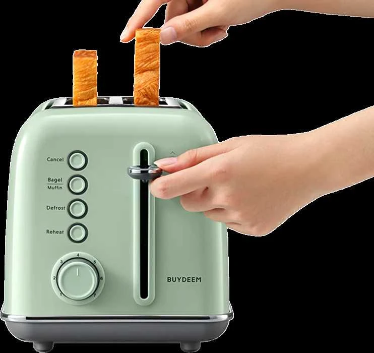 BUYDEEM 2 gabalėlių skrudintuvas, modelis DT620E, spalva Cozy Greenish, EU