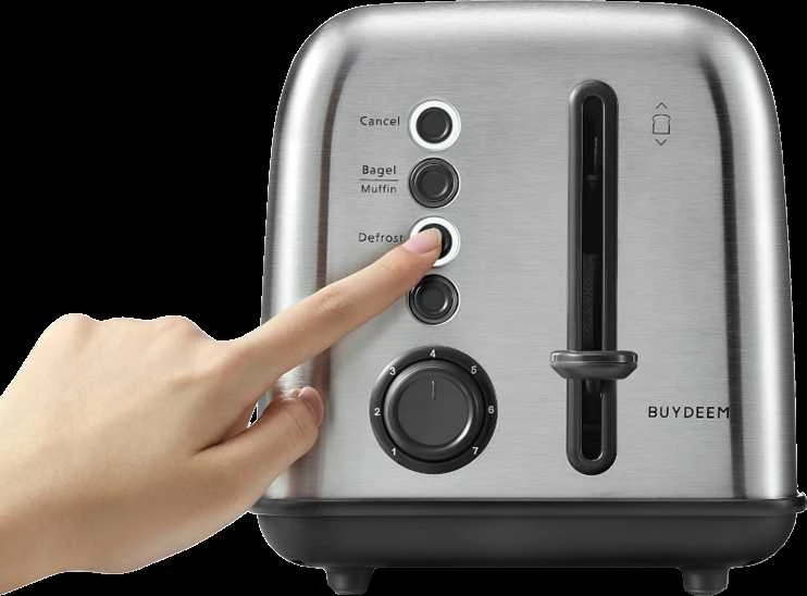 BUYDEEM 2 riekelių skrudintuvas, modelis DT620E, spalva: nerūdijantis plienas, ES pardavimas