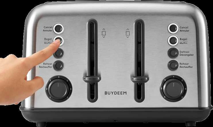 BUYDEEM 4 riekelių skrudintuvas, modelis DT640E, spalva nerūdijančio plieno, ES