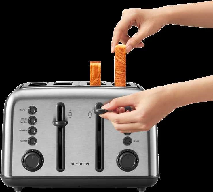 BUYDEEM 4 riekelių skrudintuvas, modelis DT640E, spalva nerūdijančio plieno, ES