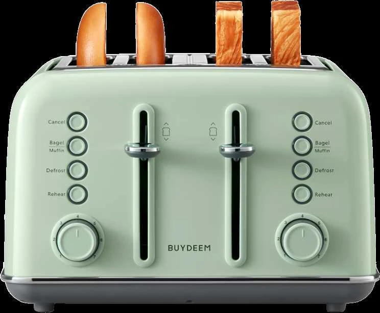 BUYDEEM 4 riekelių skrudintuvas, modelis DT640E, spalva „Cozy Greenish“, ES