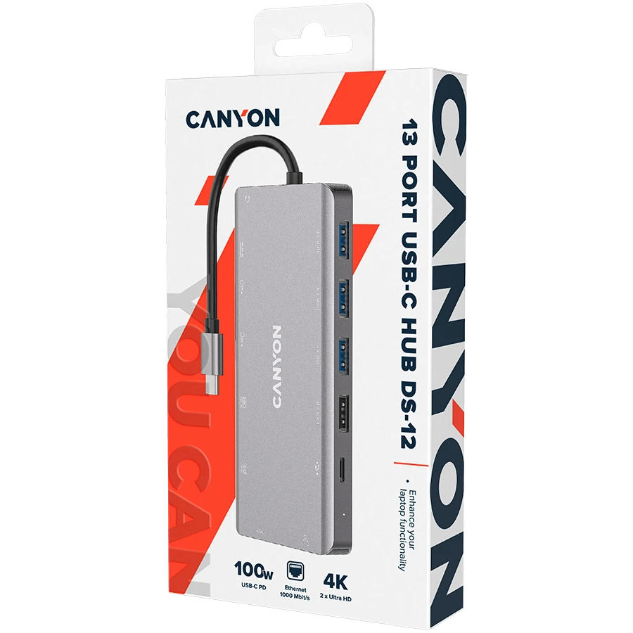 CANYON DS-12 USB-C šakotuvas pakuotėje