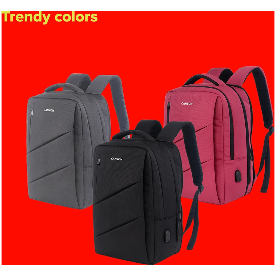 CANYON kuprinė BPE-5 Urban USB 15.6'' Raudona