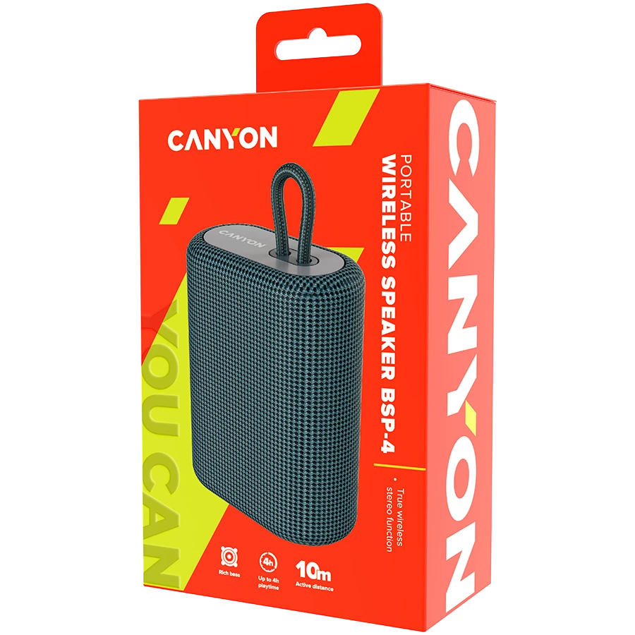 Nešiojama kolonėlė Canyon BSP-4, Pilkos spalvos
