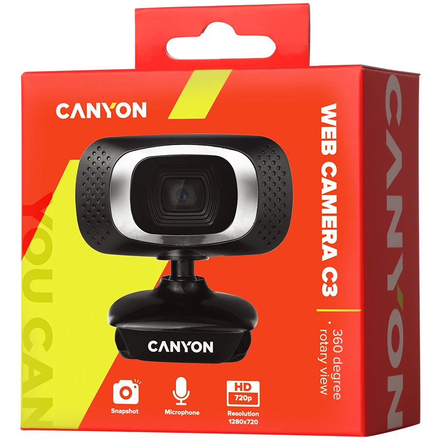 HD internetinė kamera vaizdo skambučiams ir konferencijoms Canyon C3, su mikrofonu