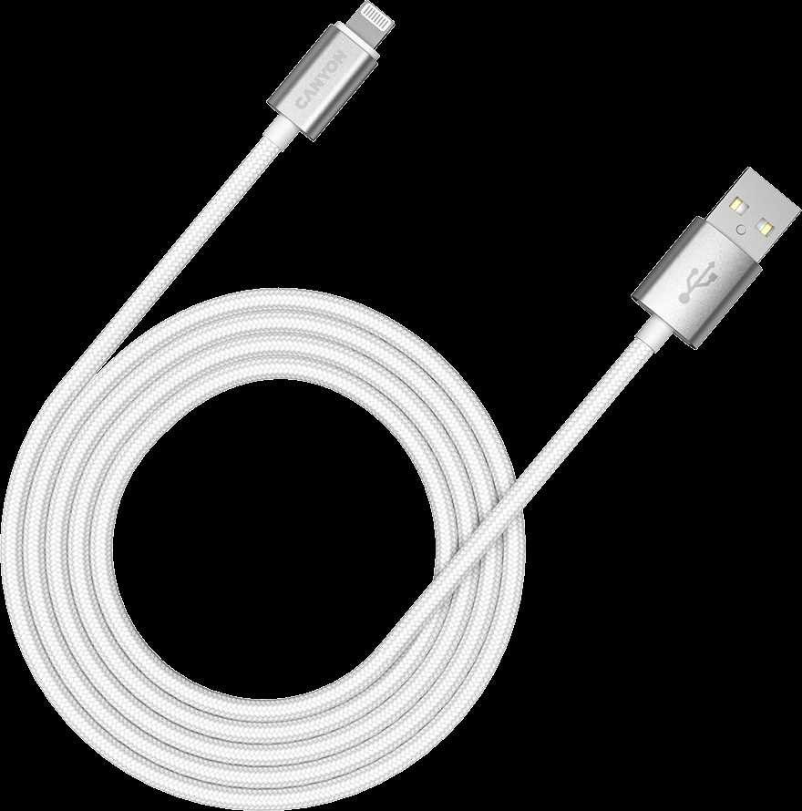 CANYON kabelis MFI-3 Lightning 12W 1m Baltas
