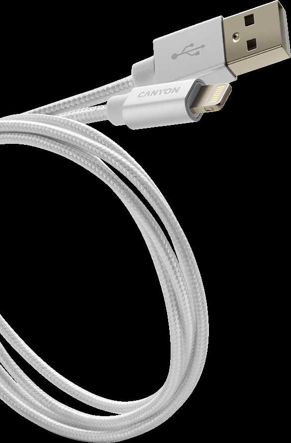 CANYON kabelis MFI-3 Lightning 12W 1m Baltas