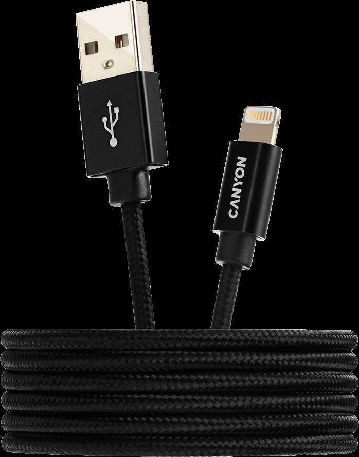 CANYON kabelis MFI-3 Lightning 12W 1m Juodas