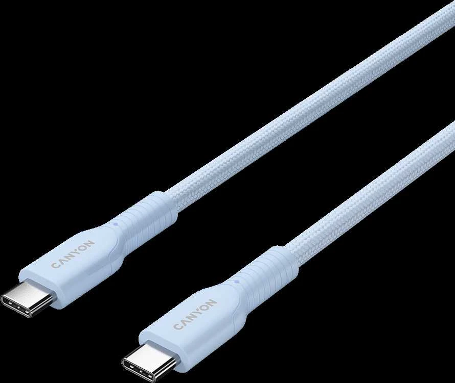 Mėlynas USB-C pintas įkrovimo laidas Canyon