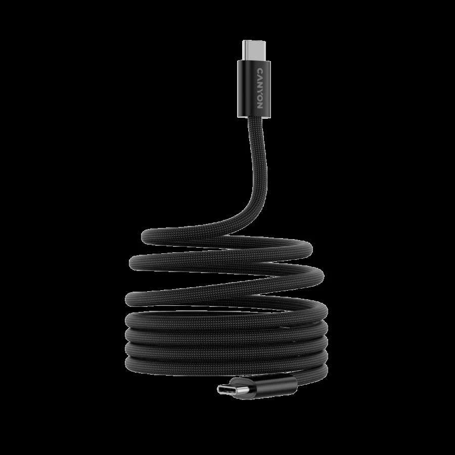 CANYON kabelis OnWire 60MG C-C 60W magnetinis pintas 1m Juodas