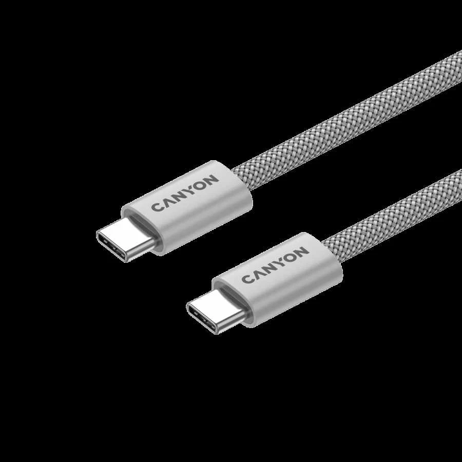 CANYON kabelis OnWire 60MG C-C 60W magnetinis pintas 1m šviesos pilkas